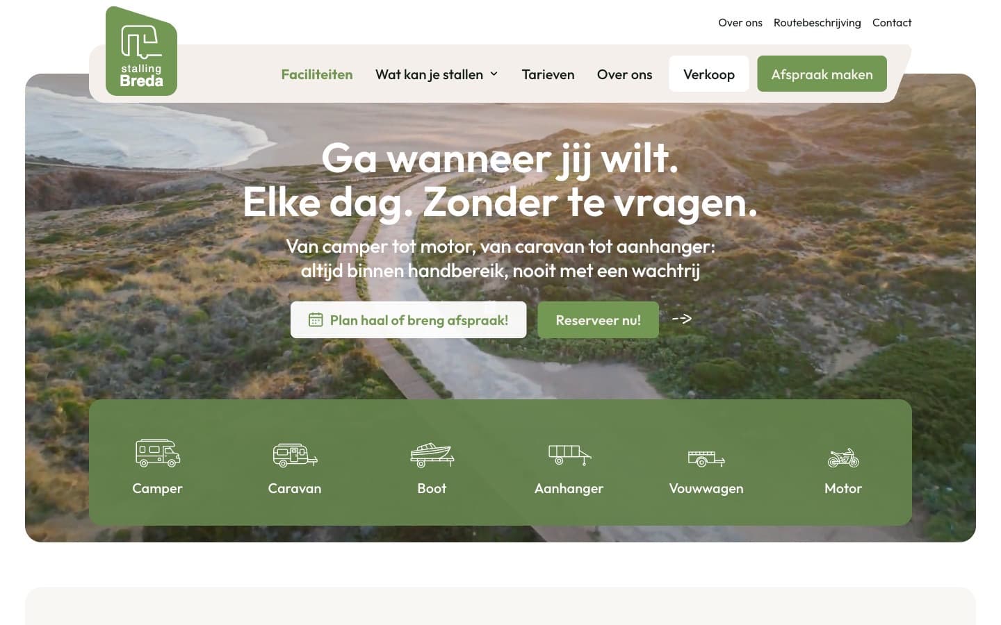 De website van Stalling Breda